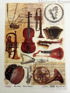 Papier ryżowy A4 INSTRUMENTY MUZYCZNE