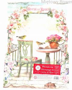 PAPIER RYŻOWY A4 HOUSE OF ROSES NA TARASIE