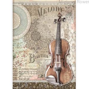 PAPIER RYŻOWY A4 PASSION VIOLIN  DFSA4538 STAMPERIA
