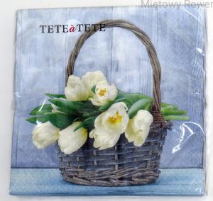 Serwetki decoupage TULIPANY W KOSZYKU 20szt