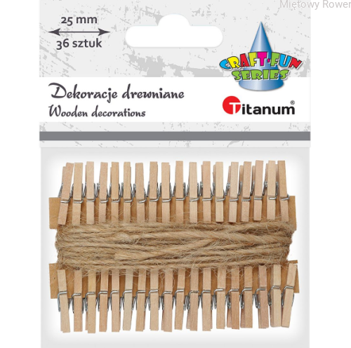 Dekoracje Drewniane Klamerki  A''36 Szt 25Mm, 339368. EAN: 5907437679319